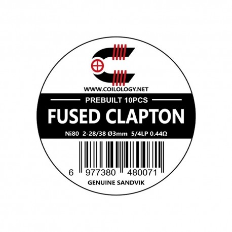 Coilology Fused Clapton SANDVIK Ni80 2-28/38 3mm 5/4LP 0.44ohm 10pcs