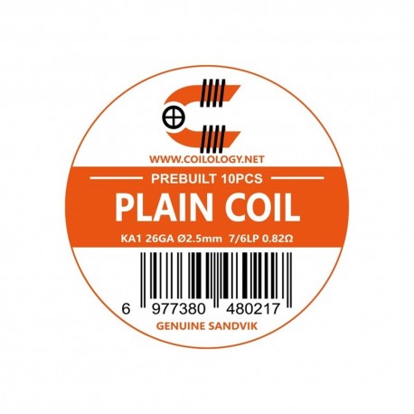 Coilology Plain Coil SANDVIK Kanthal 26GA 2.5mm 7/6LP 0.82ohm 10pcs
