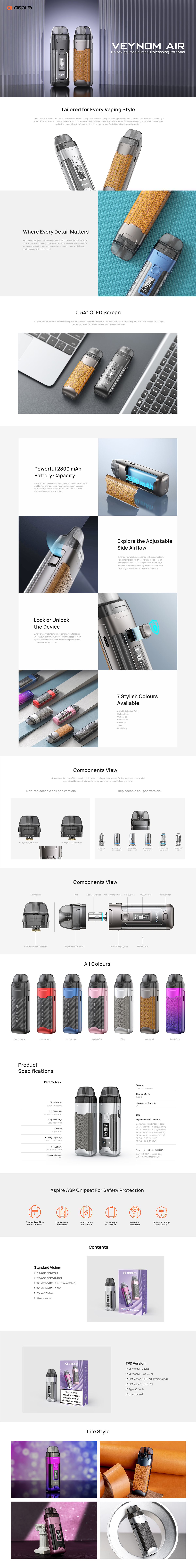 Aspire Veynom Air Pod Kit 2800mAh 2ml